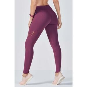 Fabletics Rocio High-Waisted Embroidered Cutout Leggings Rose Mauve